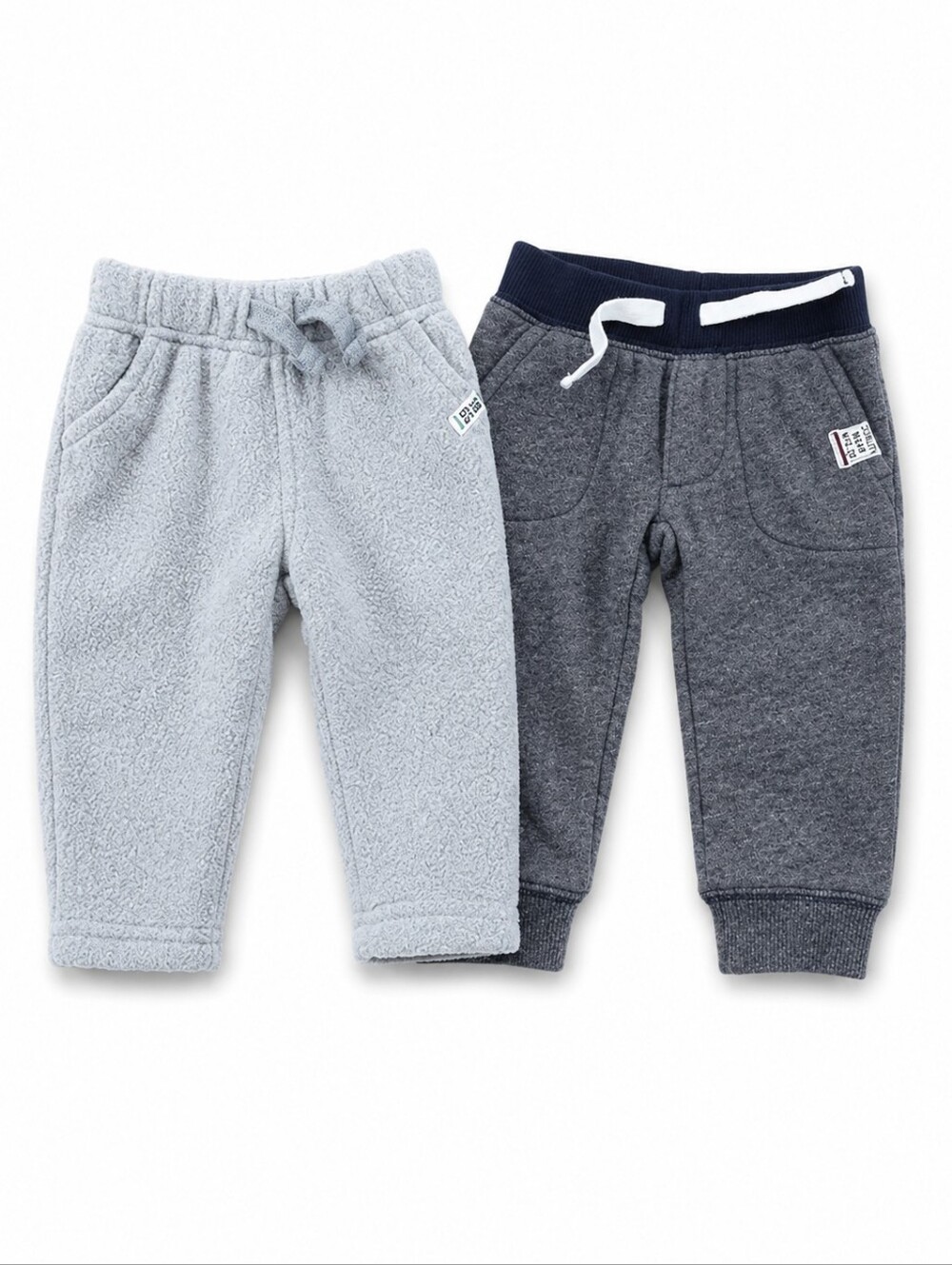 Carter's Cozy Heavyweight Baby Jogger 2 Piece Pants Set - Gray & Charcoal 3M